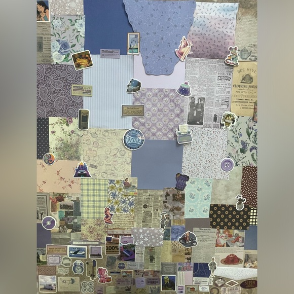 Junk Journal Ephemera Kit: Mixed Retro - Pinup Purple Edition - Picture 2 of 10